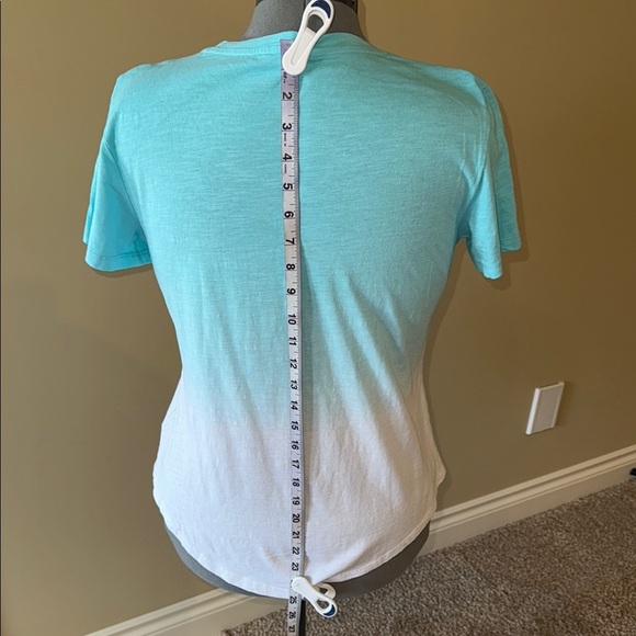 Jordache Women's Blue and White V-Neck Top t shirt - Picture 5 of 8